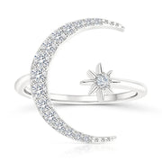 Silberschmuck Luna und Stern Ring