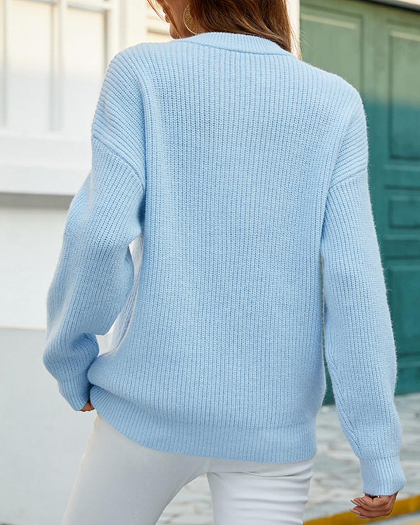 Damen Trendige Pullover Mit Rundhalsausschnitt | Winter