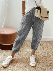 FENNA - BAUMWOLLHOSE MIT STREIFEN
