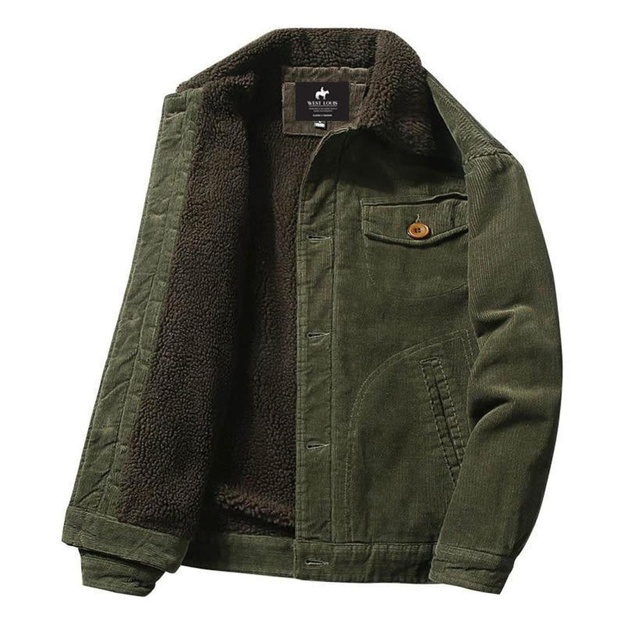 Herren Trendige Cordjacke Mit Fellfutter | Winter