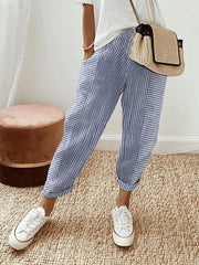 FENNA - BAUMWOLLHOSE MIT STREIFEN