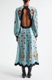 Katrielle | Himmelblau besticktes Kleid