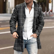Herren Stylischer Langer Mantel | Knopfdetail