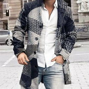 Herren Stylischer Langer Mantel | Knopfdetail