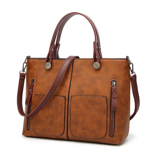 Damen Handgefertigte Vintage Leder Umhängetasche in Stilvollen Farben