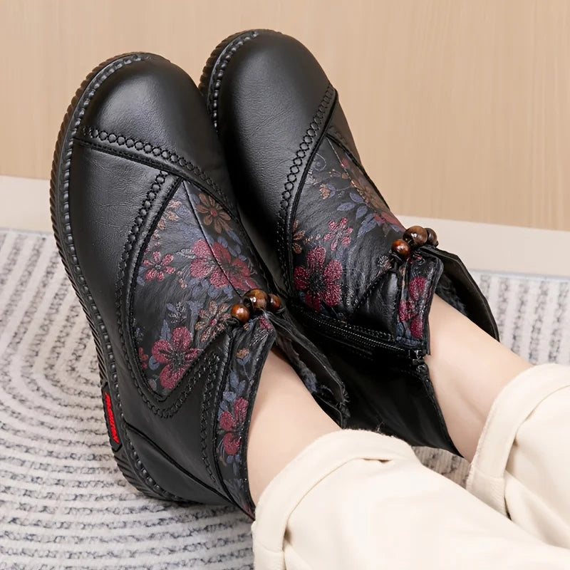 Bianca™ - Vintage-Stiefeletten mit Blumenmuster