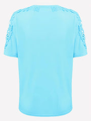 Heidi-Mode | Unifarbenes Rundhals-T-Shirt Mit Spitze Naht
