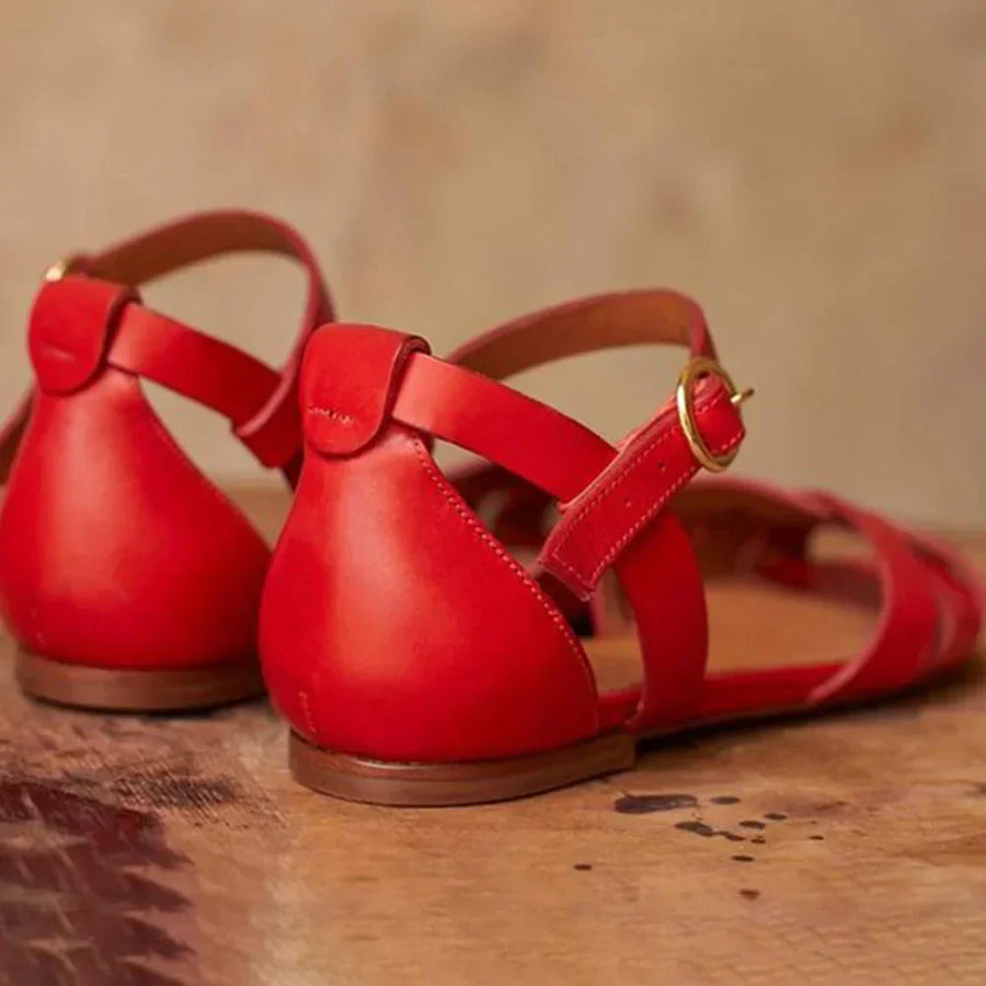 NIEDRIGER SANDALEN MIT RIEGEL