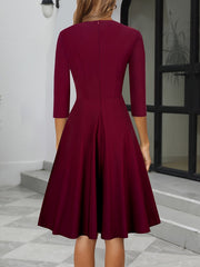 Langärmliges Cocktailkleid Für Damen | Midi