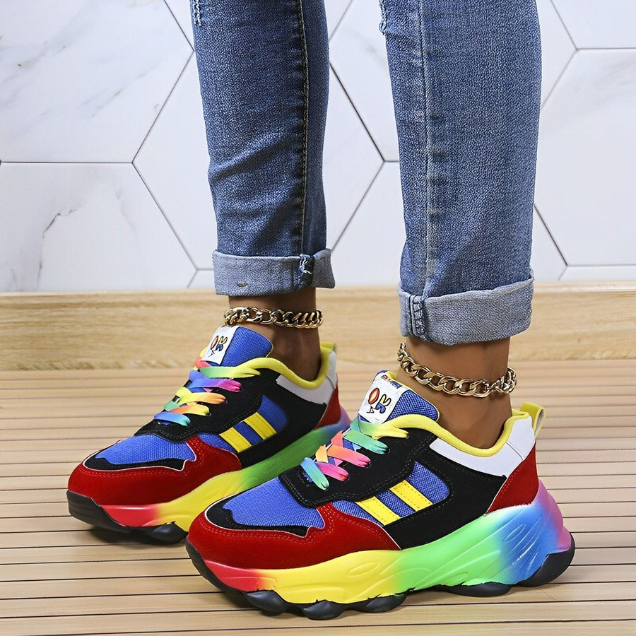 Hina - bunte klobige Turnschuhe für Damen | Multicolor Design Sneaker Damen
