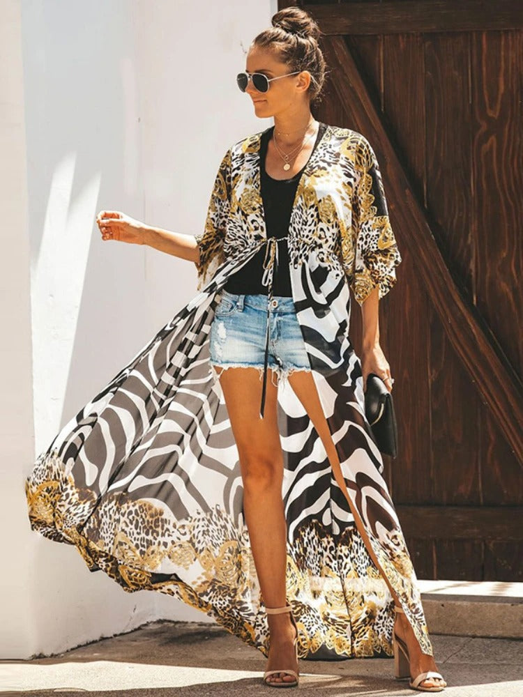Heidi-Mode | Kimono mit Leopardenmuster