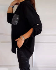 Julia | Modisches Damen Top casual elegant mit funkelnden Details