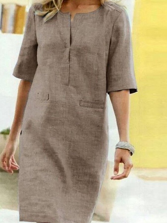 Rieke – Sommerliches Shiftkleid mit V-Ausschnitt