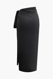 Selene | One-Shoulder Bandeau-Top & Drapierter Maxirock – Perfekt für stilvolle Auftritte
