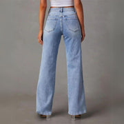 Damen-Jeans mit Weitem Bein aus Denim – Bequeme Passform