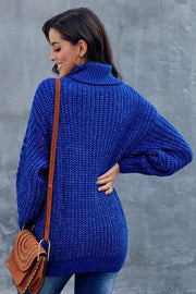 Grober Zopfmuster Pullover für Damen | Rollkragen