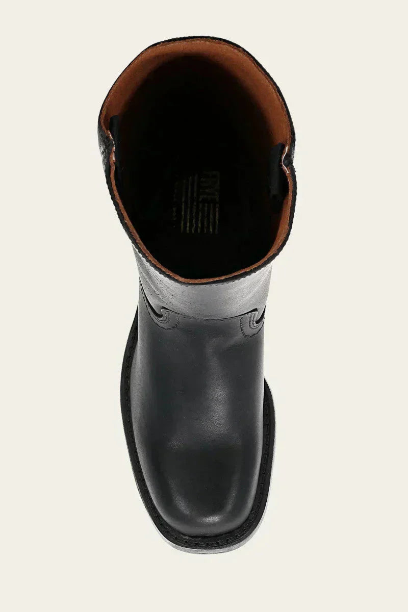 Damen-Lederstiefel im Westernstil mit Blockabsatz
