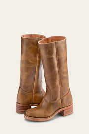 Damen-Lederstiefel im Westernstil mit Blockabsatz