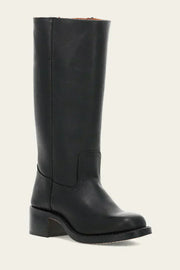 Damen-Lederstiefel im Westernstil mit Blockabsatz