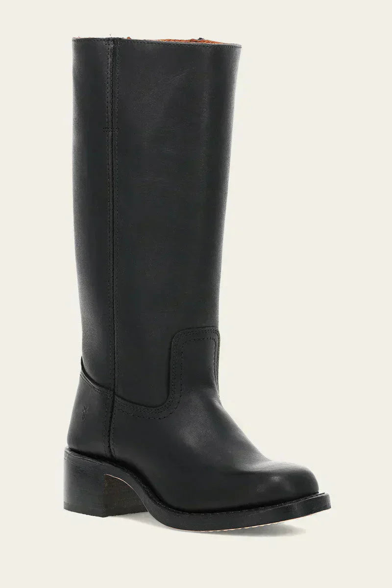 Damen-Lederstiefel im Westernstil mit Blockabsatz