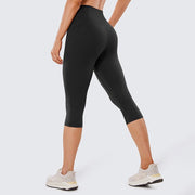 Capri-Leggings Damen mit Hohem Bund und Seitentasche