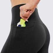 Capri-Leggings Damen mit Hohem Bund und Seitentasche