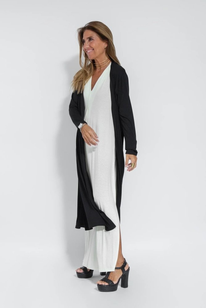 Carmela | Damen Langes Kleid mit Strickjacke – Elegantes Kleid & Cardigan Set 2026