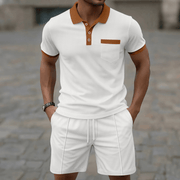 Casual Smart Zweiteiler Mit Polohemd Und Shorts