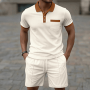 Casual Smart Zweiteiler Mit Polohemd Und Shorts