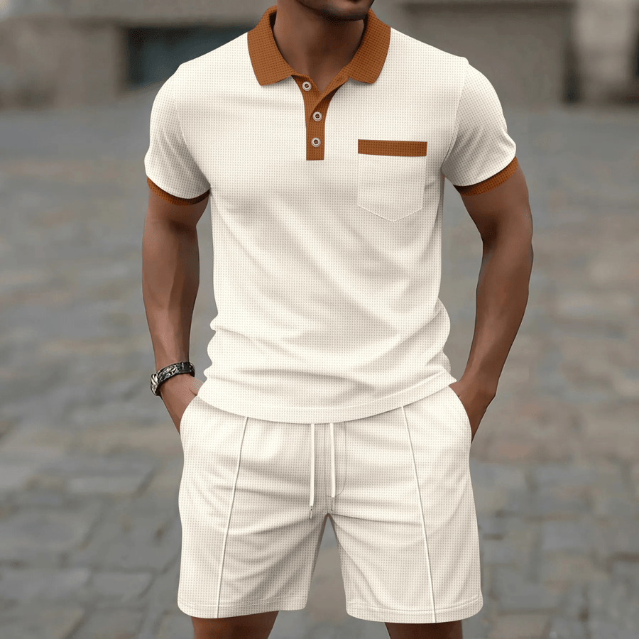 Casual Smart Zweiteiler Mit Polohemd Und Shorts
