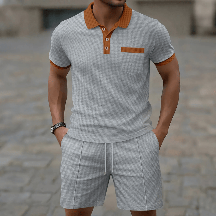 Casual Smart Zweiteiler Mit Polohemd Und Shorts
