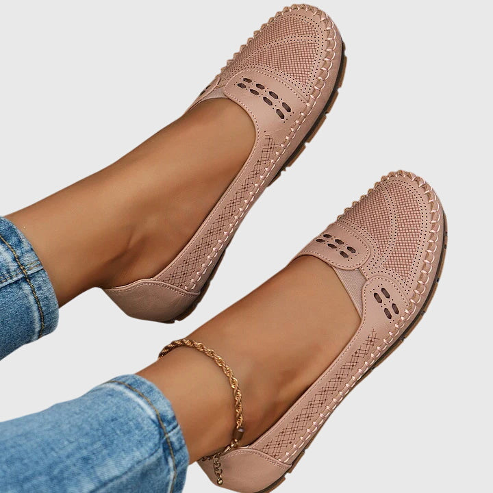 Petra | Damen Frühlings Perforierte Lässige Loafer