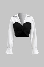 Martina | Elegantes Zweiteiler-Set mit Corsagen-Bluse & Bleistiftrock