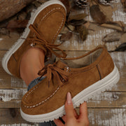 Damen Vintage Schnür-Mokassinschuhe