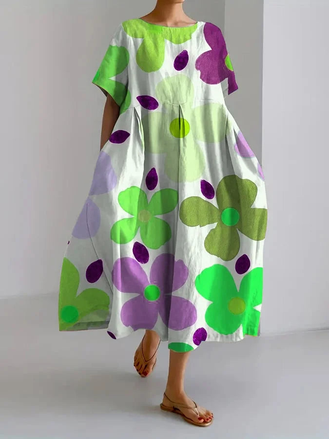 ELIANA | Midikleid mit Blumenmuster, lässigem Stil und sommerlichem Komfort für bunte Tage