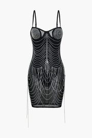 Celeste | Strassverziertes Mesh-Minikleid – Glitzernder Glamour für unvergessliche Nächte