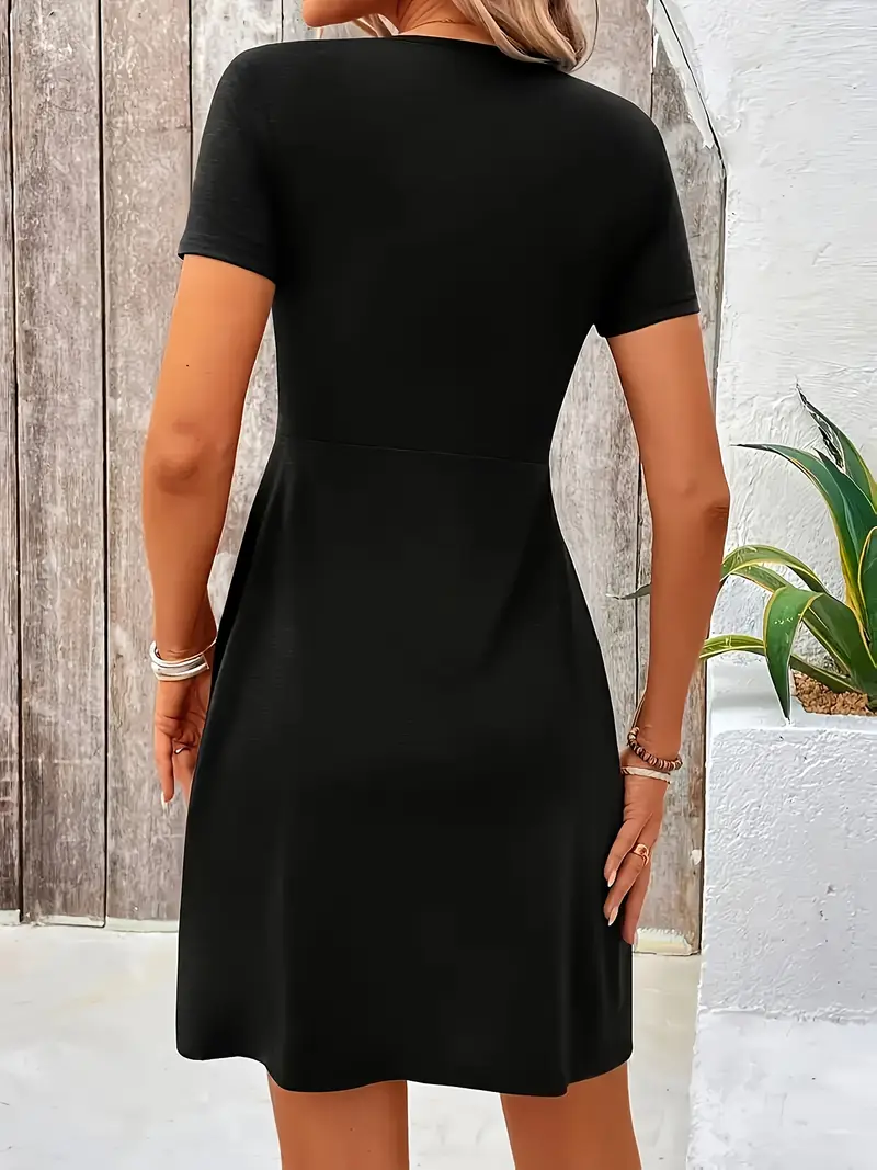 Sofia | Kurzarm V-Ausschnitt Twistkleid Damen