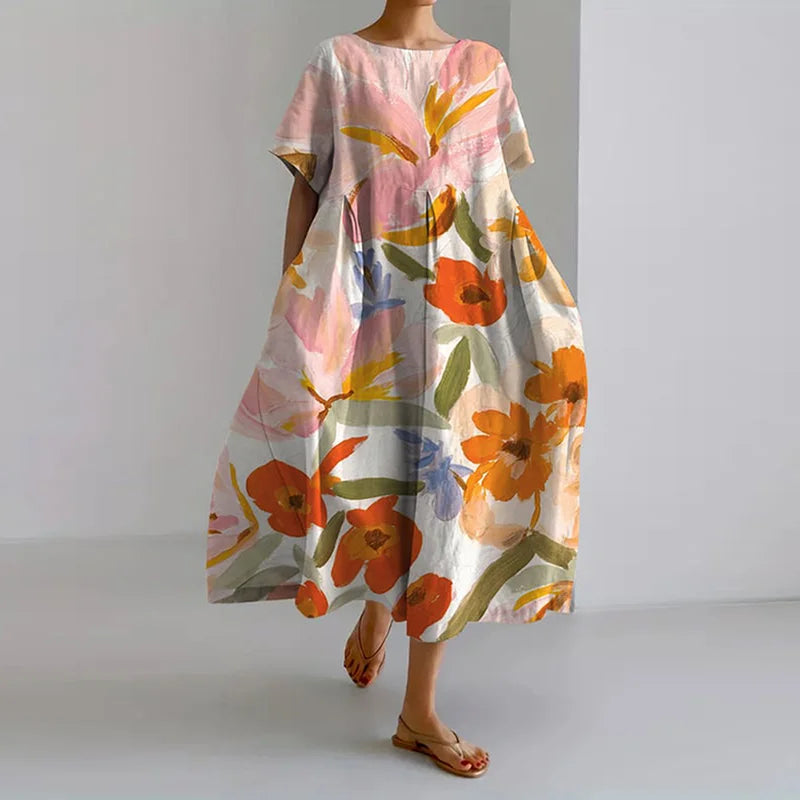VALENTINA | Sommerliches Blumenmusterkleid mit schmeichelhaftem Schnitt und Bewegungsfreiheit