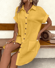Luz™ - Bequemes Hemdkleid mit Knöpfen