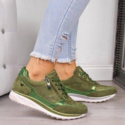 Isa  - Orthopädische Schuhe Moderne Metallic-Casual-Sneaker | Sneaker aus Wildleder und Mesh mit bequemer Passform
