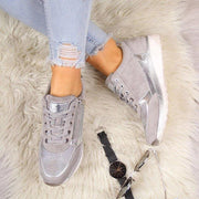 Isa  - Orthopädische Schuhe Moderne Metallic-Casual-Sneaker | Sneaker aus Wildleder und Mesh mit bequemer Passform