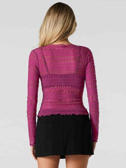 Chloé – Transparenter Longsleeve mit Rüschenstruktur