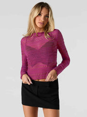 Chloé – Transparenter Longsleeve mit Rüschenstruktur