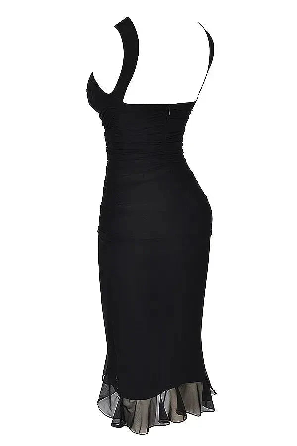 Charlotte Kleid – Elegantes Midi-Kleid aus Stretch-Mesh