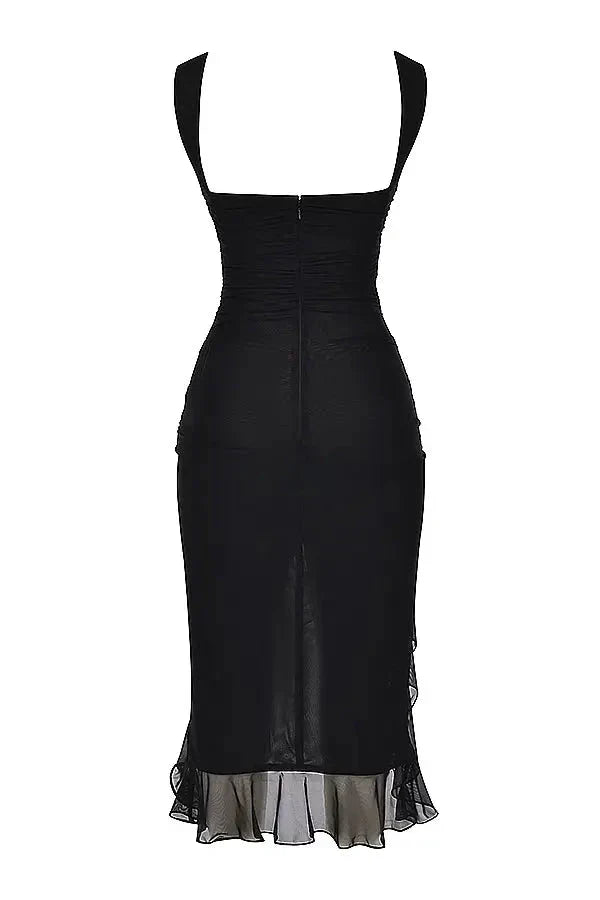 Charlotte Kleid – Elegantes Midi-Kleid aus Stretch-Mesh