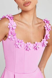 Cindy | Damen Minikleid Blumenapplikationen – Feminines Kurzkleid Party & Sommer 2026