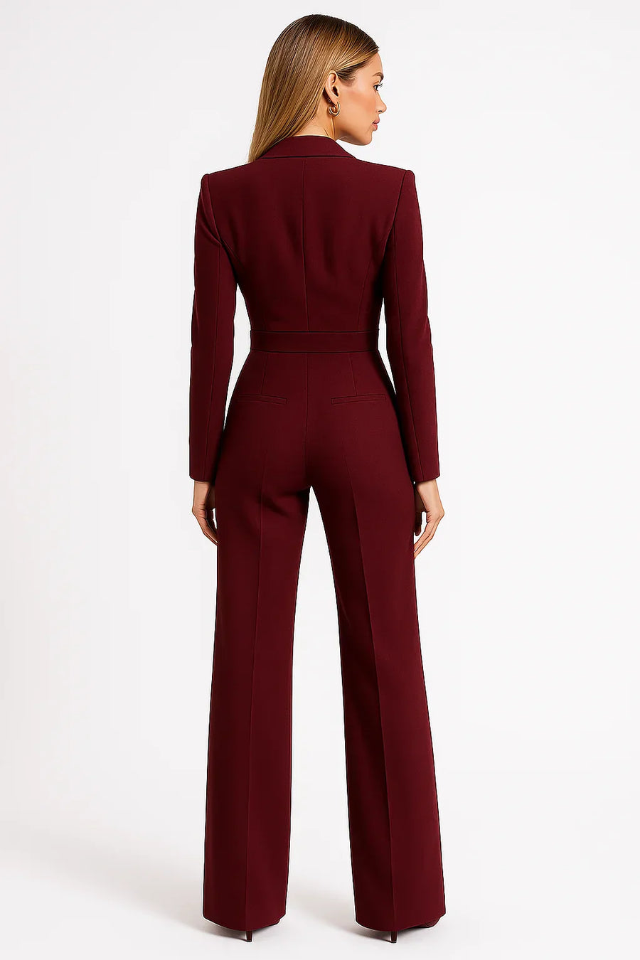 Eleganter Damen-Jumpsuit mit V-Ausschnitt & weiten Beinen