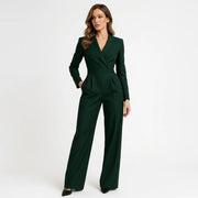 Eleganter Damen-Jumpsuit mit V-Ausschnitt & weiten Beinen
