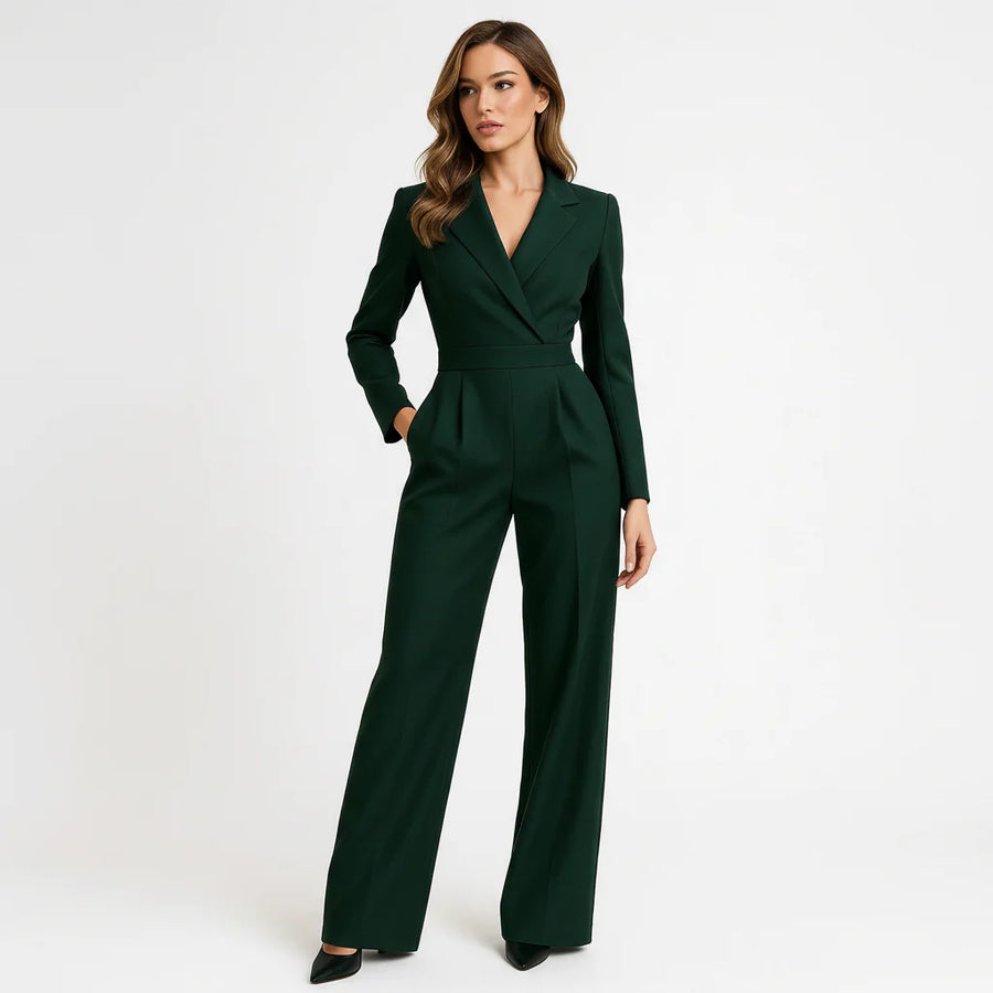 Eleganter Damen-Jumpsuit mit V-Ausschnitt & weiten Beinen