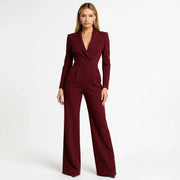 Eleganter Damen-Jumpsuit mit V-Ausschnitt & weiten Beinen